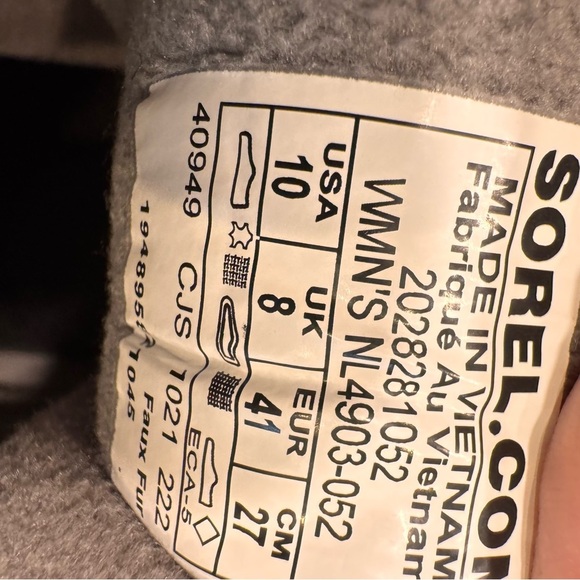 SOREL Women's Gray Kinetic Breakthru Caribou Sneaker Boot Size US 10  EU 41 NEW - Picture 10 of 11